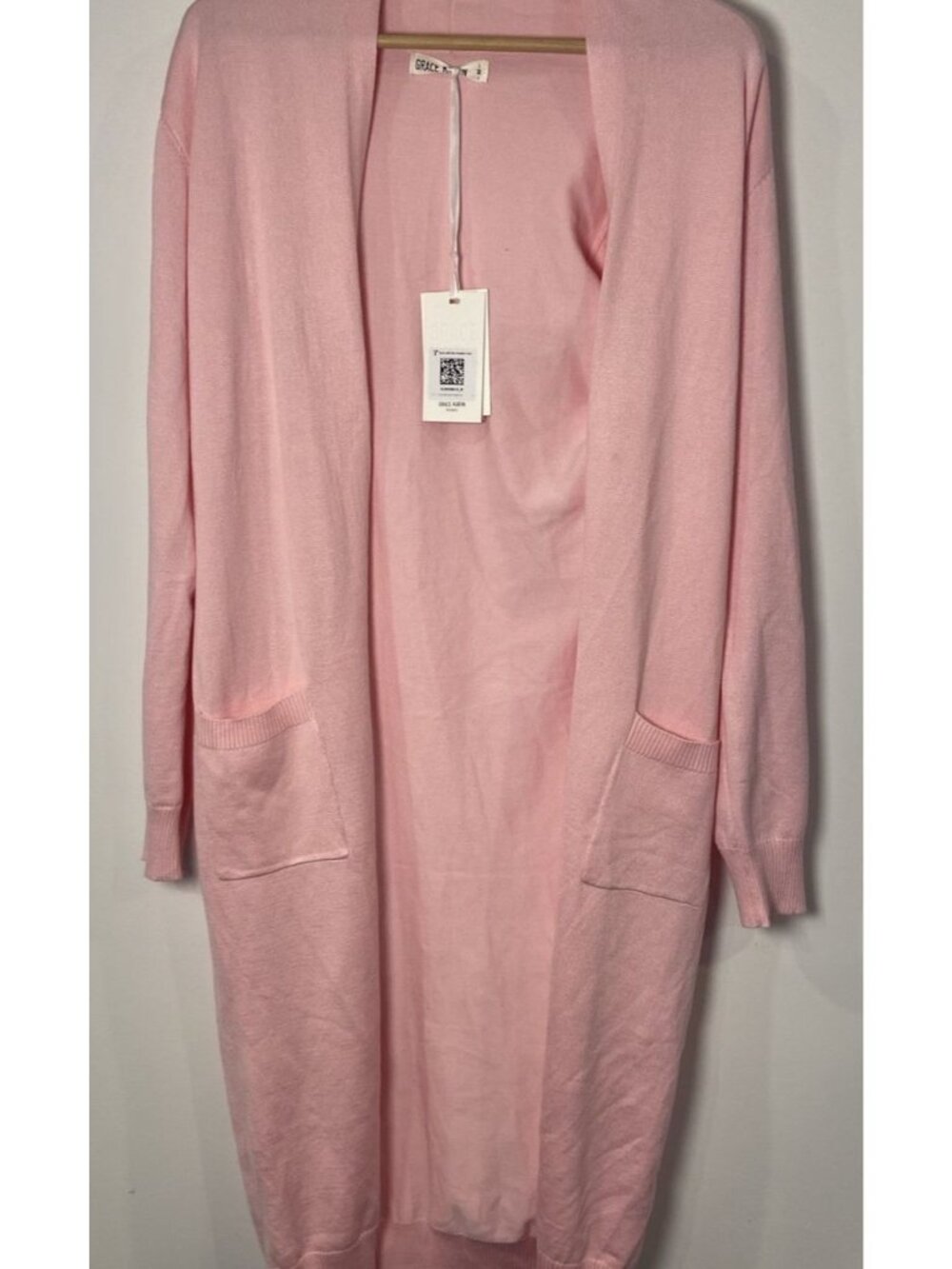 NWT Grace Karin Cardigan Duster Sweater Long Pink Medium M New